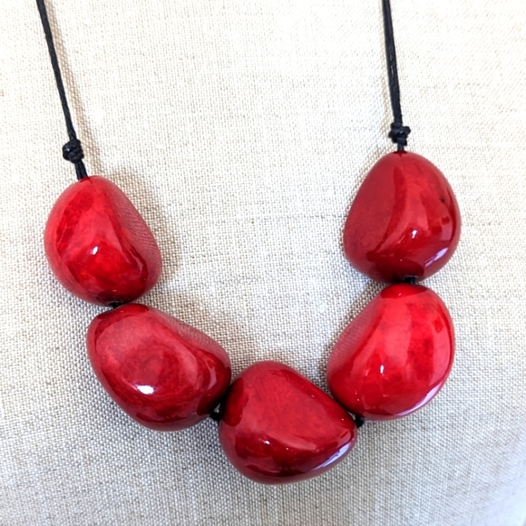 Tagua Nut Statement Necklace - Picture 5 of 6